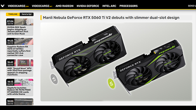 RTX 5060 Ti V2 NEBULA Review from videocardz